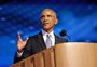 Em convenção democrata, Barack Obama adapta próprio slogan em apoio a Kamala Harris: "Sim, ela pode"