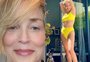 Aos 63 anos, Sharon Stone posa de biquíni e recebe elogios nas redes sociais