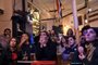 France's football fans react as they watch the final football match of the Qatar 2022 World Cup between Argentina and France at a bar near Republic Square, in Paris on December 18, 2022. (Photo by JULIEN DE ROSA / AFP)<!-- NICAID(15298582) -->