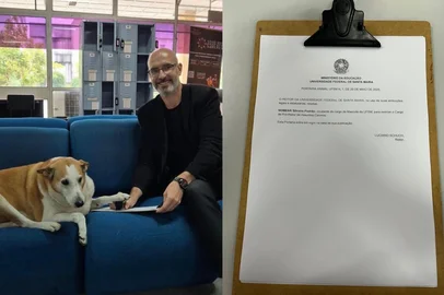 Mascote do campus da UFSM, Podrão Silveira é "nomeado" pró-reitor de assuntos caninos da universidade<!-- NICAID(16042007) -->