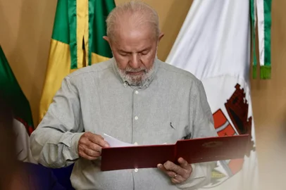 ARROIO DO MEIO, RS, BRASIL - 2024.06.07- Coletiva do Presidente Lula em Arroio do Meio. Foto: (Renan  Mattos/ Agência RBS)<!-- NICAID(15782354) -->
