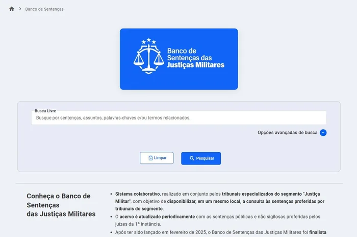 Banco de Sentenças das Justiças Militares / Reprodução