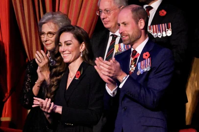 Britain's Catherine, Princess of Wales (L) and Britain's Prince William, Prince of Wales attend "The Royal British Legion Festival of Remembrance" ceremony at Royal Albert Hall, in London, on November 9, 2024 as part of the Remembrance Day commemorating the end of World War I. (Photo by Chris J RATCLIFFE / POOL / AFP)<!-- NICAID(15916247) -->