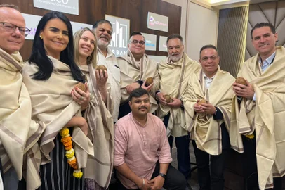 Missão gaúcha à Índia, da qual participa o deputado estadual Carlos Búrigo (MDB). <!-- NICAID(15907736) -->