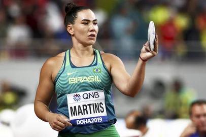 DOHA (Catar), 4/10/2019: com a marca de 62m44cm, a atleta gaúcha Fernanda Borges termina em sexto lugar do lançamento do disco no Mundial de atletismo.<!-- NICAID(14277724) -->