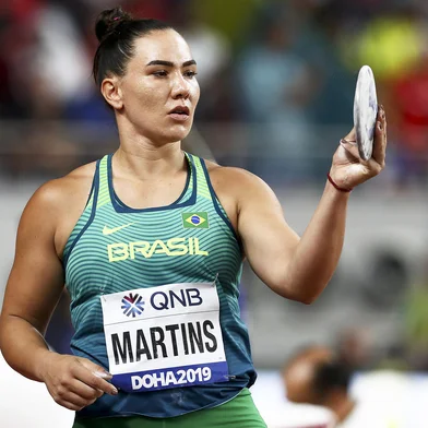 DOHA (Catar), 4/10/2019: com a marca de 62m44cm, a atleta gaúcha Fernanda Borges termina em sexto lugar do lançamento do disco no Mundial de atletismo.<!-- NICAID(14277724) -->
