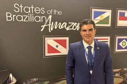 Helder Barbalho, governador do Pará, na COP28 - Foto: Rodrigo Lopes/Agência RBS<!-- NICAID(15621879) -->