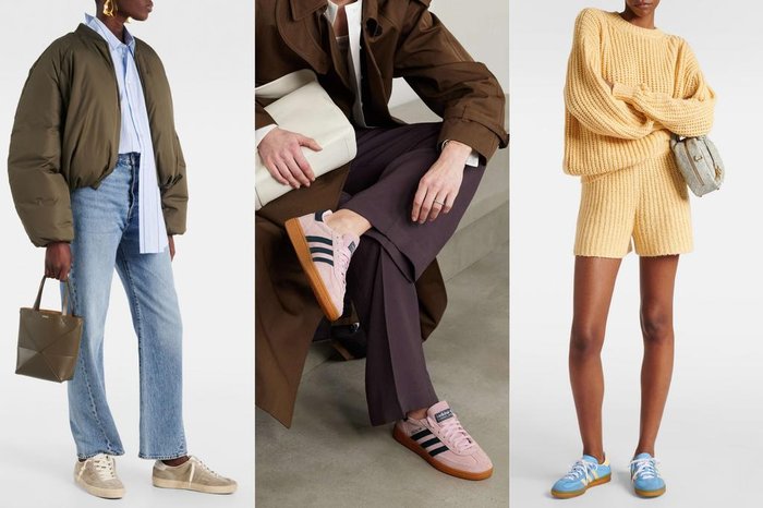 MyTheresa e Golden Goose / Net-a-porter e The Row / MyTheresa e Adidas / Divulgação