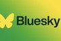 Logo da Bluesky com as cores da bandeira brasileira<!-- NICAID(15733026) -->