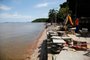 PORTO ALEGRE, RS, BRASIL - Antes e Depois. Situação da orla de Ipanema após recuo das águas do Guaíba. FOTO: JONATHAN HECKLER, AGÊNCIA RBS<!-- NICAID(15554895) -->