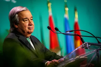 United Nations Secretary General Antonio Guterres speaks during the opening ceremony of the United Nations Biodiversity Conference (COP15) at Plenary Hall of the Palais des congrès de Montréal in Montreal, Quebec, Canada, on December 6, 2022. (Photo by Andrej IVANOV / AFP)<!-- NICAID(15287907) -->