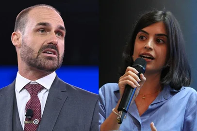 Os ministros do Supremo Tribunal Federal (STF) Alexandre de Moraes e Carmem Lúcia, votaram a favor de condenar o ex-deputado Eduardo Bolsonaro, por difamação em um processo movido pela deputada federal Tabata Amaral, do PSB de São Paulo.<!-- NICAID(16269747) -->