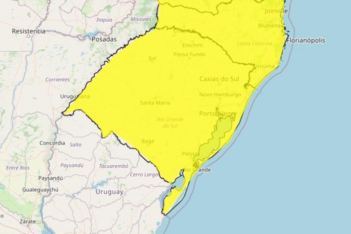 INMET / Reprodução INMET / Reprodução