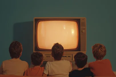 CHA / stock.adobe.com 90s kids watching Saturday morning cartoons on a tube TV90s kids watching Saturday morning cartoons on a tube TVFonte: 985235492<!-- NICAID(16388456) -->