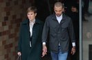 Convicted rapist and former Brazil international football player Dani Alves (R) leaves on provisional release, flanked by his lawyers Ines Guardiola at Brians 2 prison in Barcelona on March 25, 2024. Convicted rapist and former Brazil international Dani Alves left a jail in Barcelona on March 25, 2024 after posting the one-million-euro bail set by a Barcelona court to ensure his release pending appeal. Ex-Brazil star has been sentenced to 4.5 years in jail for rape on February 22, 2024. (Photo by LLUIS GENE / AFP)<!-- NICAID(15715250) -->