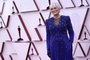 Glenn Close, nominated for an Academy Award for Actress in a Supporting Role for her performance in "Hillbilly Elegy" arrives at the Oscars on April 25, 2021, at Union Station in Los Angeles. (Photo by Chris Pizzello / POOL / AFP)<!-- NICAID(14766341) -->