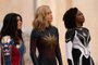 (L-R): Iman Vellani as Ms. Marvel/Kamala Khan, Brie Larson as Captain Marvel/Carol Danvers, and Teyonah Parris as Captain Monica Rambeau in Marvel Studios' THE MARVELS. Photo by Laura Radford. Â© 2023 MARVEL.<!-- NICAID(15591715) -->