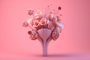 Female uterus,flowers pink background. aiFlores, Útero . Foto: Anastasiya / stock.adobe.comFonte: 603057604<!-- NICAID(15571956) -->