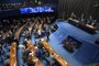 Plenário do Senado Federal durante sessão deliberativa ordinária.Na pauta, a proposta de emenda à Constituição (PEC 45/2019) que institui uma reforma no sistema tributário brasileiro.Mesa:2º secretário da Mesa do Senado Federal, senador Weverton (PDT-MA).Parlamentares acompanham a sessão.Foto: Jonas Pereira/Agência Senado<!-- NICAID(15591888) -->