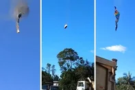 Um balão tripulado despencou do céu na Praia Grande em Santa Catarina após pegar fogo e deixou pelo menos quatro mortos<!-- NICAID(16064711) -->