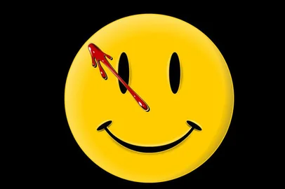 Smiley, botton do Comediante em Watchmen<!-- NICAID(16290838) -->