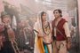 Naomi Scott as Jasmine and Mena Massoud as Aladdin in Disneyâs live-action adaptation of ALADDIN, directed by Guy Ritchie.<!-- NICAID(14089512) -->