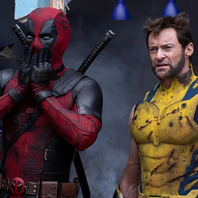 (L-R): Ryan Reynolds as Deadpool/Wade Wilson and Hugh Jackman as Wolverine/Logan in 20th Century Studios/Marvel Studios' DEADPOOL & WOLVERINE. Photo by Jay Maidment. Â© 2024 20th Century Studios / Â© and â¢ 2024 MARVEL.<!-- NICAID(15815553) -->