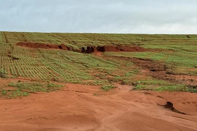 Lavouras soterradas pela terra em São Borja<!-- NICAID(16063997) -->