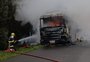 Caminhão pega fogo na BR-285, em Lagoa Vermelha