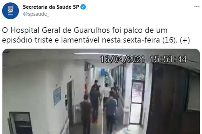 Secretaria de Saúde de São Paulo / Twitter/Divulgação Secretaria de Saúde de São Paulo / Twitter/Divulgação