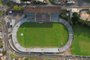 CAXIAS DO SUL, RS, BRASIL, 23/08/2023. Estádio Francisco Stédile, o estádio Centenário, casa da SER Caxias. No sábado acontece o primeiro jogo das quartas de final da série D do Campeonato Brasileiro 2023. Vistas aéreas do estádio. (Porthus Junior/Agência RBS)<!-- NICAID(15518631) -->