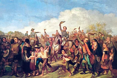 a proclamação da independência, 1844, François-René Moreaux , para caderno DOC especial bicentenário da independência<!-- NICAID(15184195) -->