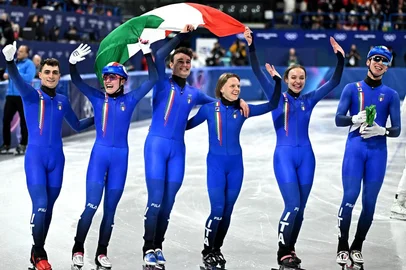 Itália, patinação velocidade, revezamento misto 2000m