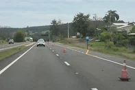 RS-287, entre os municípios de Tabaí e Taquari, tem cerca de 5,6 quilômetros com fluxo afunilado e liberado em apenas uma faixa, mesmo que a estrada já tenha pista dupla. Na faixa da direita estão fileiras de cones, que bloqueiam o tráfego de veículos<!-- NICAID(16381517) -->