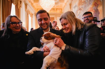 PORTO ALEGRE, RS, BRASIL - 01.08.2025 - Governador em Exercício, Gabriel Souza, realiza o anúncio da Política Estadual da Causa Animal.<!-- NICAID(16093021) -->