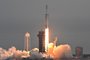 A SpaceX Falcon Heavy rocket with the Psyche spacecraft launches from NASA's Kennedy Space Center in Cape Canaveral, Florida, on October 13, 2023. The spacecraft is bound for Psyche, an object 2.2 billion miles (3.5 billion kilometers) away that could offer clues about the interior of planets like Earth. (Photo by CHANDAN KHANNA / AFP)Editoria: SCILocal: Kennedy Space CenterIndexador: CHANDAN KHANNASecao: space programmeFonte: AFPFotógrafo: STF<!-- NICAID(15568279) -->
