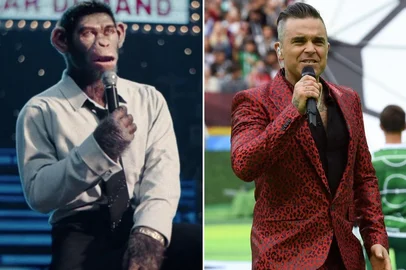 Estreia nos cinemas brasileiros nesta quinta-feira (13), a cinebiografia Better Man — A História de Robbie Williams. No longa, que conta a história do cantor britânico, o protagonista não é representado por um ator humano da maneira convencional, mas sim por um chimpanzé criado por computação gráfica.<!-- NICAID(15995120) -->