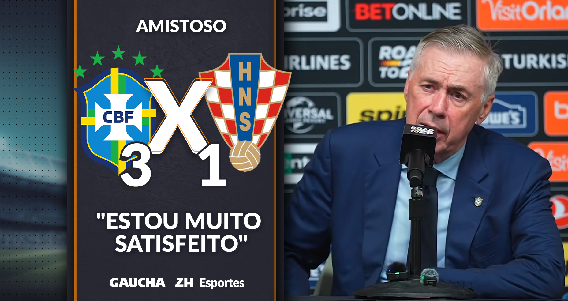 A coletiva de Carlo Ancelotti ap&oacute;s Brasil 3x1 Cro&aacute;cia