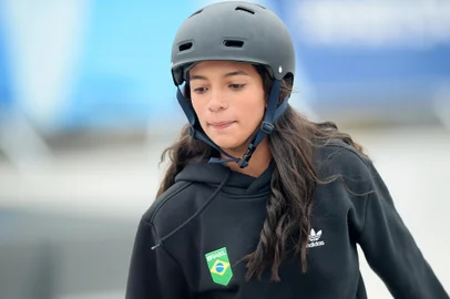 Jogos Pan-Americanos de Santiago 2023, competição de skate street. Na foto, a brasileira Rayssa Leal.<!-- NICAID(15806396) -->