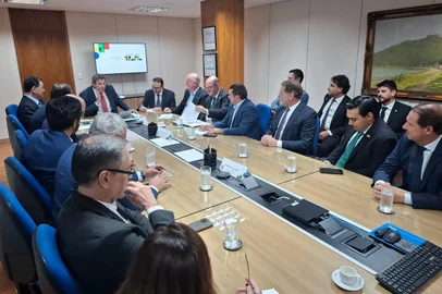 BRASÍLIA, DF, 26.3.2025 - Reunião do ministro da Fazenda, Fernando Haddad, com representantes da Frente Nacional de Prefeitos (FNP), entre eles o prefeito de Porto Alegre, Sebastião Melo.<!-- NICAID(16004168) -->