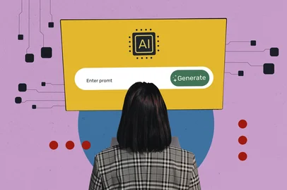 Composite trend artwork sketch image collage of businesswoman young lady work internet webpage ai bot generate data simulation technologyInteligência artificialFonte: 1232856033<!-- NICAID(16051854) -->