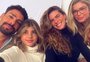 Cauã Reymond posa com Grazi Massafera e Mariana Goldfarb durante ensaio da filha