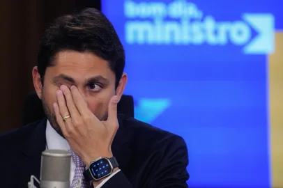 O ministro das Comunicações, Juscelino Filho, durante entrevista ao programa Bom Dia, Ministro.<!-- NICAID(15787338) -->