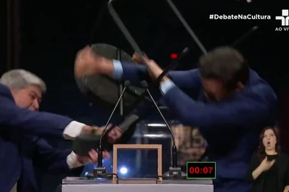 Debate dos candidatos à prefeitura de São Paulo termina em agressão física de Datena a Pablo Marçal<!-- NICAID(15867933) -->