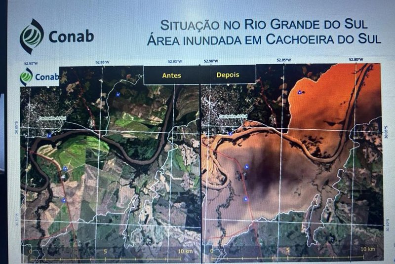 Situação do RS - Área inundada em Cachoeira do Sul pela Conab<!-- NICAID(15764061) -->