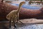 *A PEDIDO DE ELANA MAZON* Ilustração artística de um Mbiresaurus raathi no Zimbábue - Foto: Andrey Atuchin/Virginia Tech/Divulgação<!-- NICAID(15192766) -->