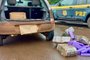 Homem foi preso com 138 quilos de maconha dentro de carro em Passo Fundo, por volta do meio-dia deste domingo (5).Foto: Polícia Rodoviária Federal / Divulgação<!-- NICAID(15115945) -->