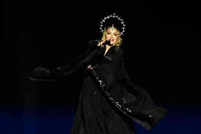 US pop star Madonna performs onstage during a free concert at Copacabana beach in Rio de Janeiro, Brazil, on May 4, 2024. . Madonna ended her The Celebration Tour with a performance attended by some 1.5 million enthusiastic fans. (Photo by Pablo PORCIUNCULA / AFP)Editoria: ACELocal: Rio de JaneiroIndexador: PABLO PORCIUNCULASecao: musicFonte: AFPFotógrafo: STF<!-- NICAID(15754599) -->