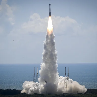 NASA's Boeing Starliner crew flight testThe United Launch Alliance (ULA) Atlas V rocket with Boeing's CST-100 Starliner spacecraft launches from Space Launch Complex 41 at Cape Canaveral Space Force Station in Florida on June 5, 2024. Boeing launched its very first astronauts bound for the International Space Station aboard a Starliner capsule, which joins a select club of spacecraft to carry humans beyond Earth. (Photo by Miguel J. Rodriguez Carrillo / AFP)Editoria: SCILocal: Cape CanaveralIndexador: MIGUEL J. RODRIGUEZ CARRILLOSecao: space programmeFonte: AFPFotógrafo: STR<!-- NICAID(15781076) -->