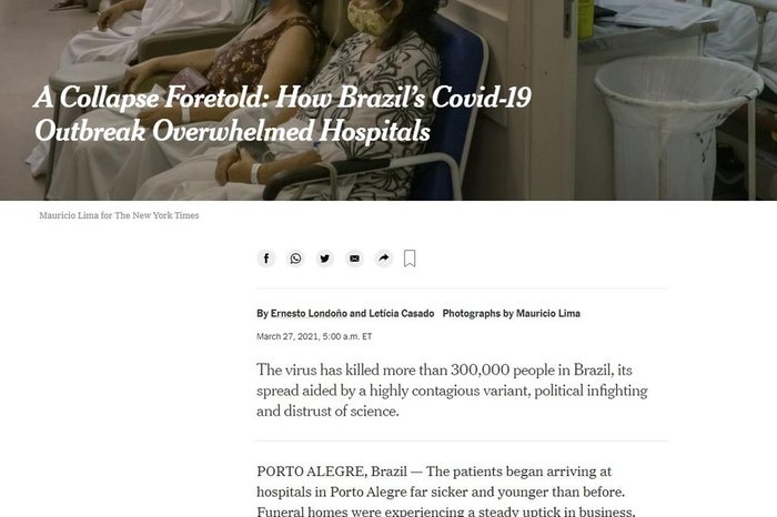 The New York Times / Reprodução The New York Times / Reprodução
